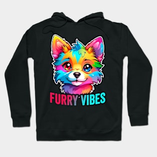 Furry Vibes Furry Fandom Cute Fursona Art Hoodie